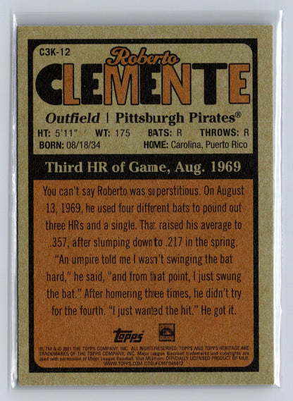 2021 Topps Heritage Roberto Clemente 3000 Hits #C3K-12
