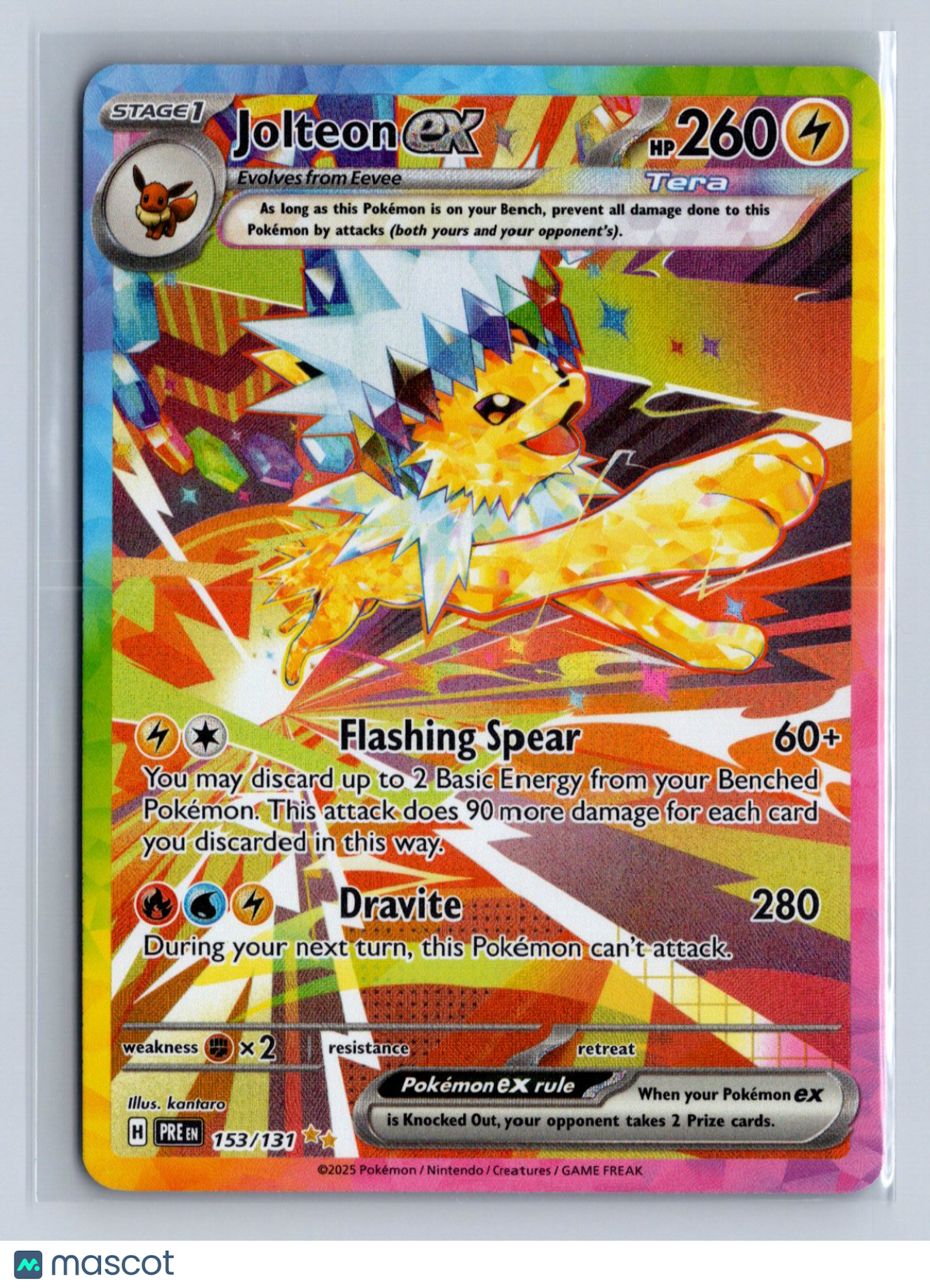 2025 Pokemon Prismatic Evolutions Jolteon ex #153/131