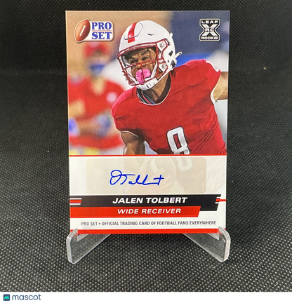 2022 Pro Set Jalen Tolbert Red Auto #PSA-JT1