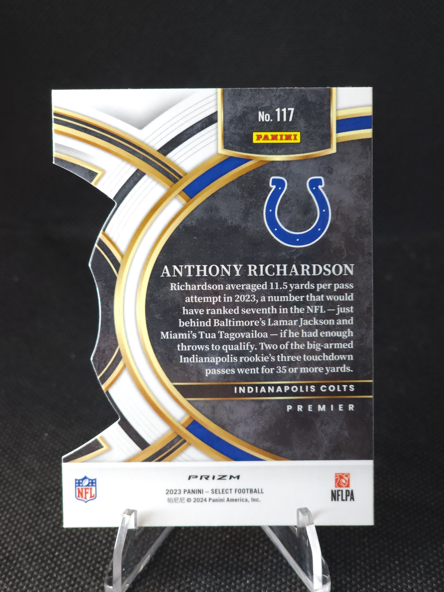 2023 Panini Select Anthony Richardson Black & Green Die-Cut #117