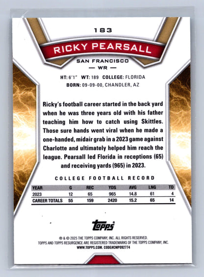 2024 Topps Resurgence Ricky Pearsall Blue and Pink Shock #183