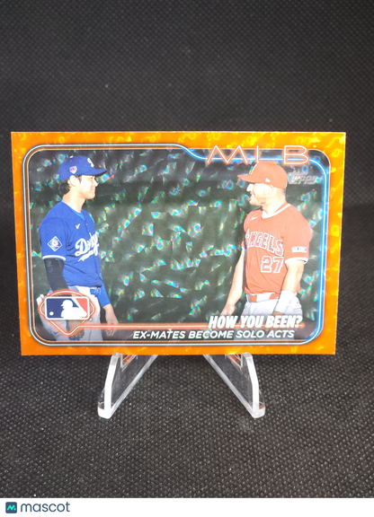 2024 Topps Update Mike Trout Shohei Ohtani Orange Foil /299 How You Been? #US76