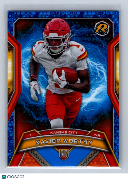 2024 Topps Resurgence Xavier Worthy Blue Orange Spark #143