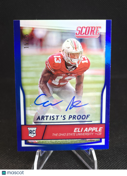 2016 Panini Score Eli Apple Artist's Proof Blue Auto /25 #414