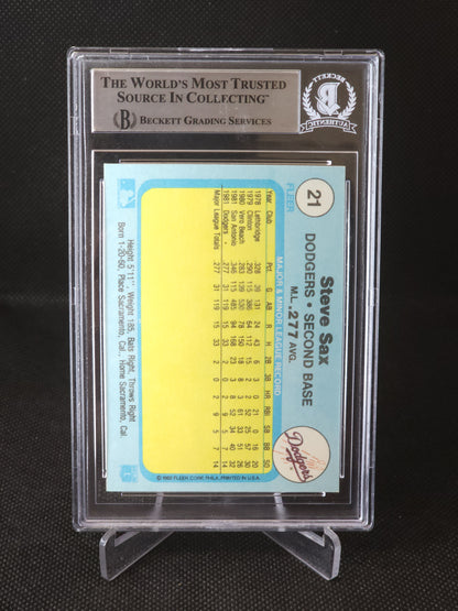 1982 Fleer Steve Sax Auto #21 BGS Authentic Auto