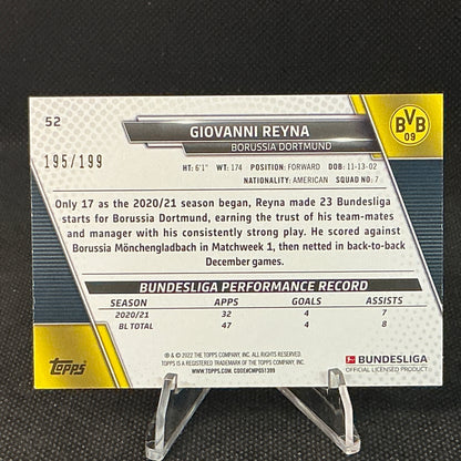 2021 Topps Bundesliga Giovanni Reyna Aqua Foil #52