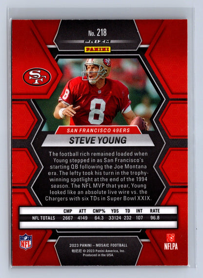 2023 Panini Mosaic Steve Young Reactive Yellow #218