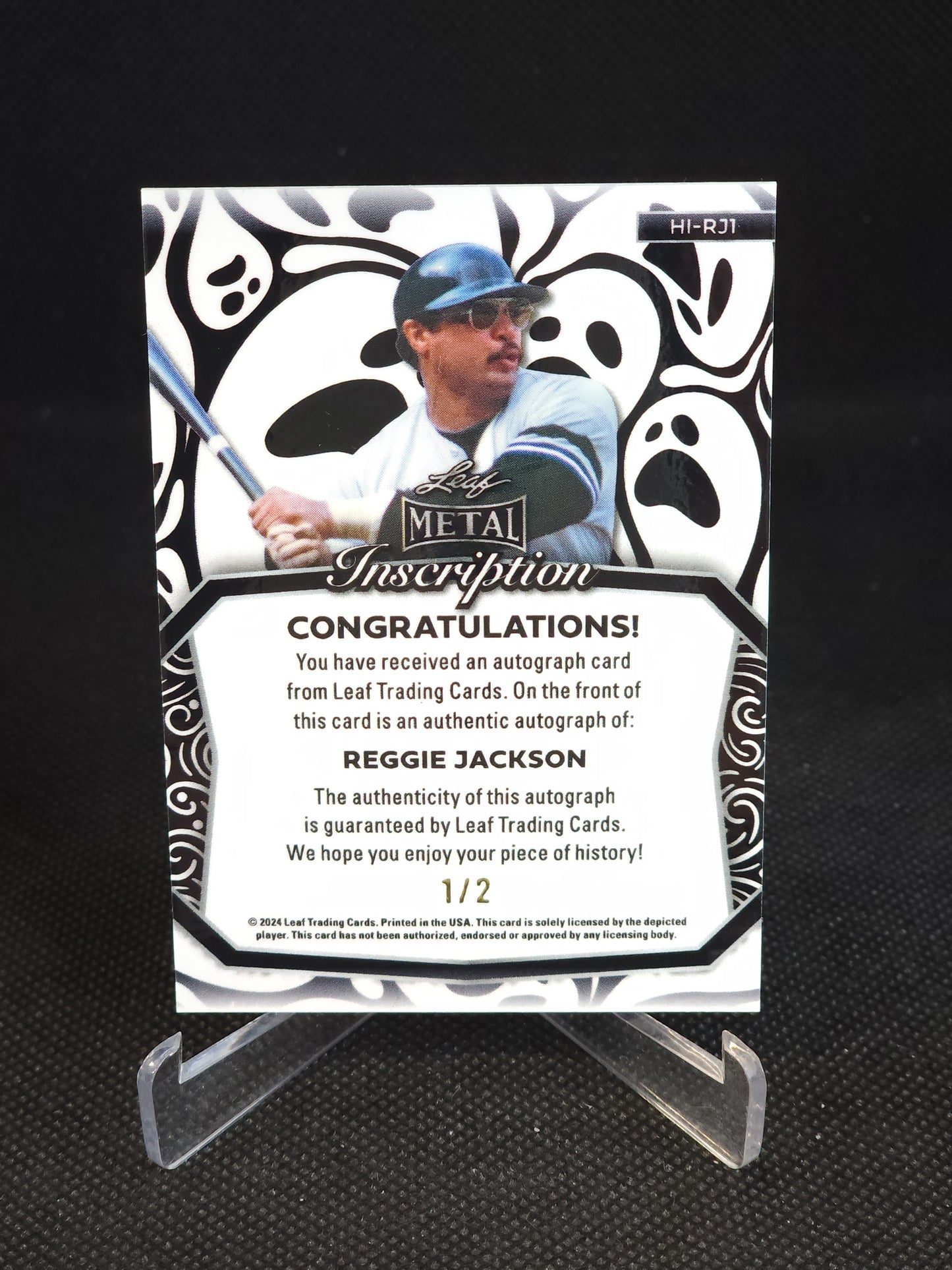 2024 Leaf Metal Inscription Reggie Jackson Ghosts Auto /2 #HI-RJ1