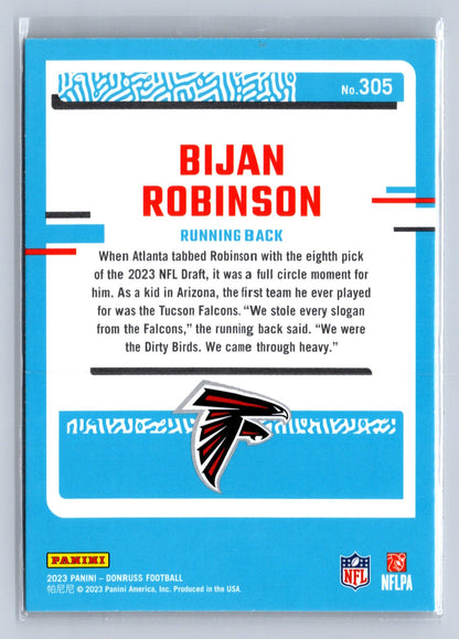2023 Panini Donruss Rated Rookie Bijan Robinson #305
