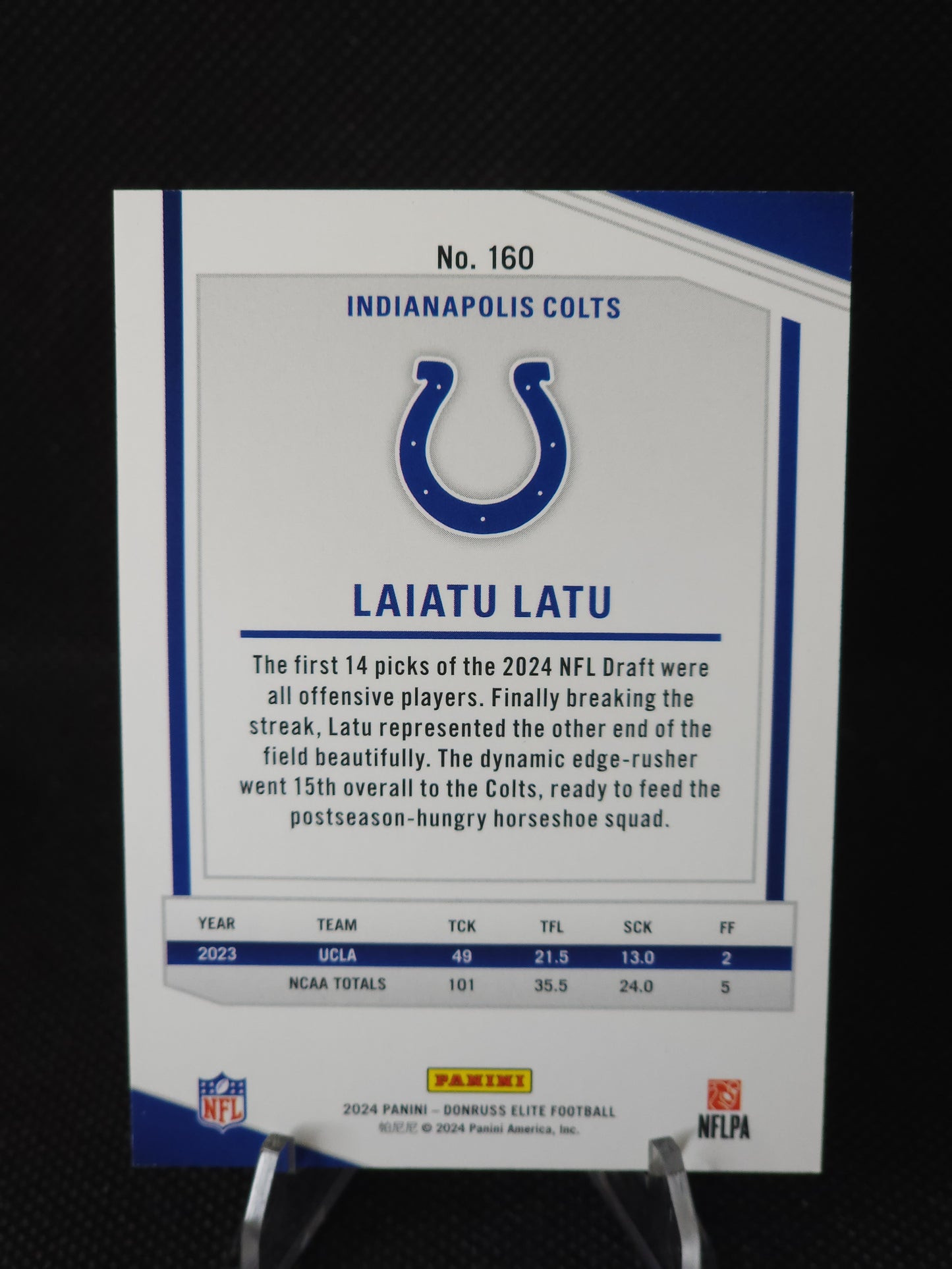 2024 Elite Laiatu Latu Blue Status Sparkle /299 #160