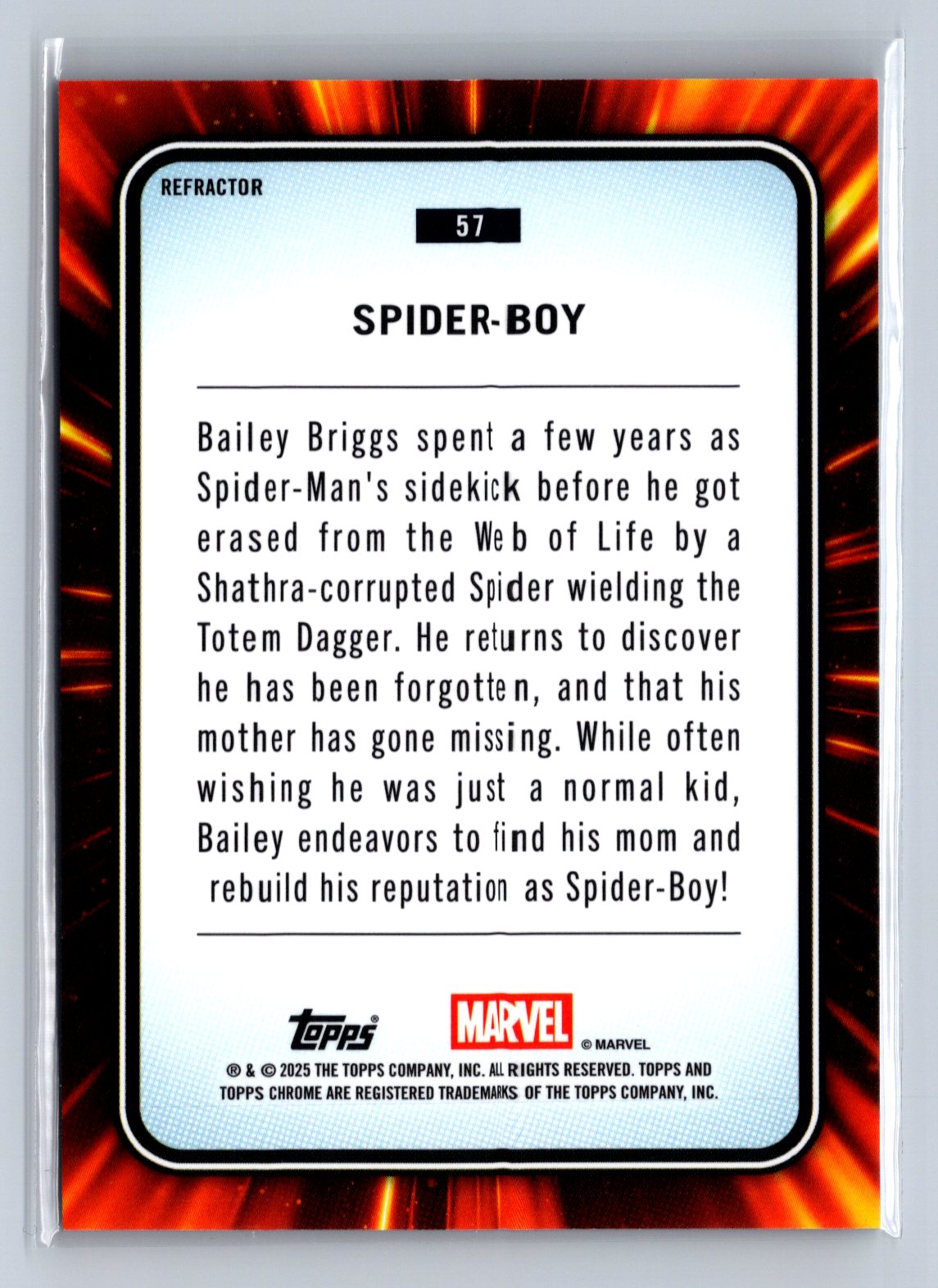 2025 Topps Chrome Marvel Spider-Boy Refractor #57