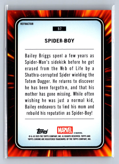 2025 Topps Chrome Marvel Spider-Boy Refractor #57