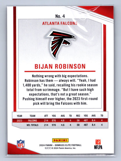 2024 Panini Donruss Elite Bijan Robinson Maroon /249 #4