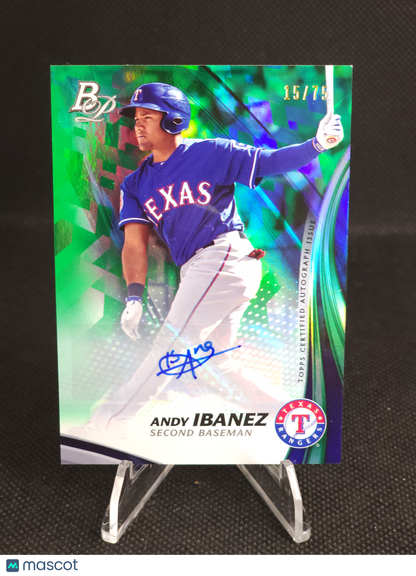 2017 Topps Bowman Platinum Andy Ibanez Green Auto /75 #TPA-AI
