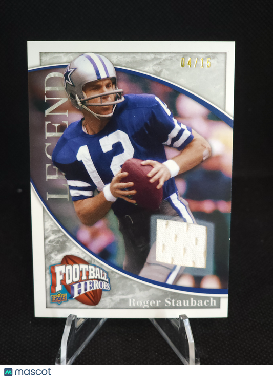 2009 Upper Deck Heroes Roger Staubach Legend Patch Game-Used Patch /15 #254