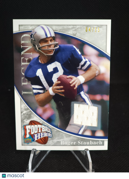 2009 Upper Deck Heroes Roger Staubach Legend Patch Game-Used Patch /15 #254