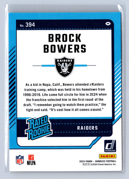 2024 Panini Donruss Rated Rookie Brock Bowers #394