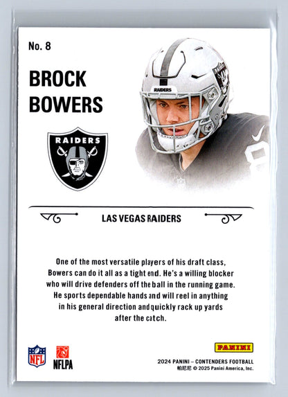 2024 Panini Contenders Rookie Stallions Brock Bowers #No. 8