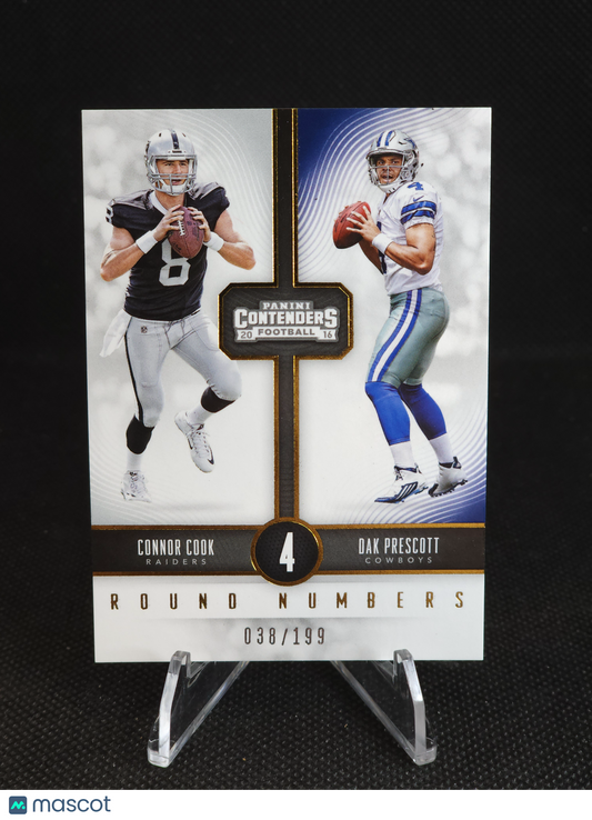 2016 Panini Contenders Connor Cook Dak Prescott Round Numbers Gold /199 #13