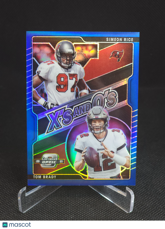 2021 Panini Contenders Optic Simeon Rice Tom Brady X's and O's Blue /99 #XO-30