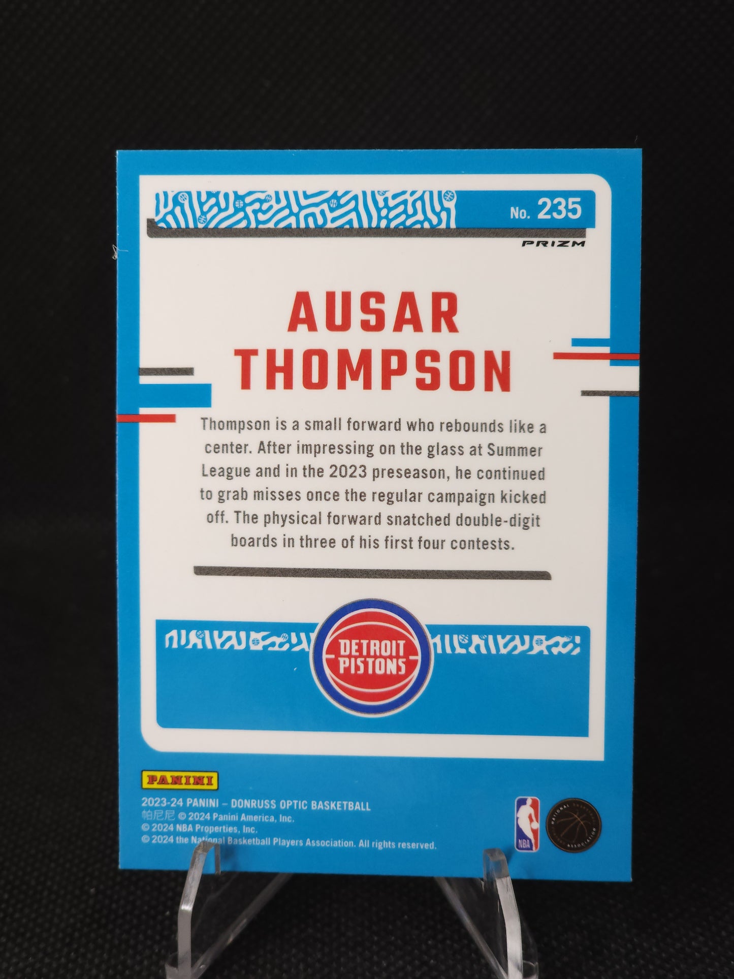 2024 Panini Donruss Optic Ausar Thompson Blue Velocity #235