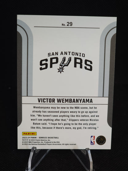 2023-24 Panini Donruss Victor Wembanyama Holo Red & Green Laser /75 #29