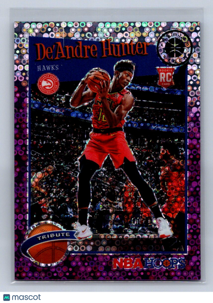 2019-20 Panini Hoops Premium Stock Tribute De'Andre Hunter Purple Disco #299