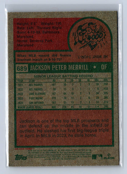 2024 Topps Heritage High Number Jackson Merrill #689