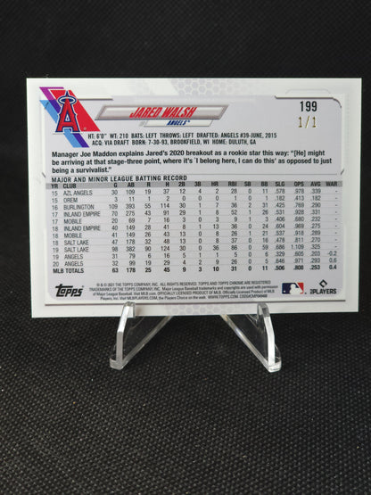 2021 Topps Chrome Ben Baller Jared Walsh Superfractor 1/1 #199