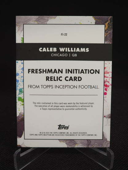 2024 Topps Inception Caleb Williams Freshman Initiation Purple Patch /125 #FI-22