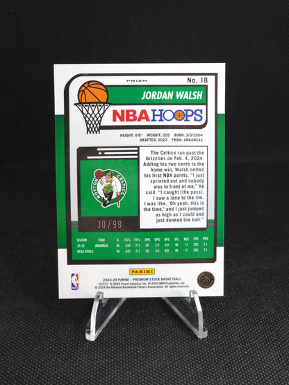 2023-24 NBA Hoops Premium Stock Jordan Walsh Blue Ice #18