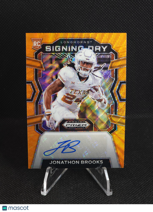 2024 Prizm Draft Picks Jonathon Brooks Signing Day Auto Orange Wave /75 #SD-JBS