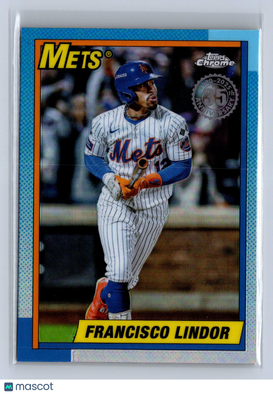 2025 Topps Chrome Francisco Lindor 35th Anniversary 1990 #90CB-10