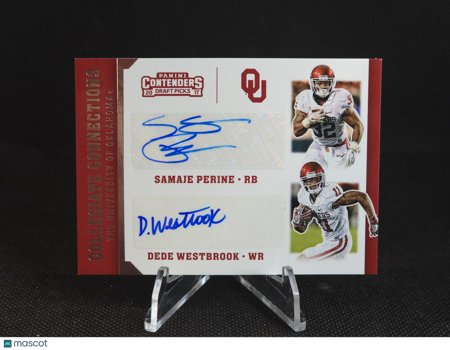 2017 Panini Contenders Draft Picks Samaje Perine Dede Westbrook Dual Auto #6