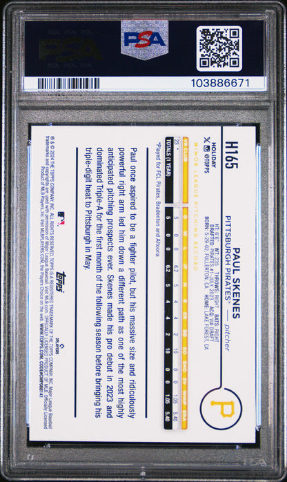 2024 Topps Holiday Paul Skenes #H165 PSA 10