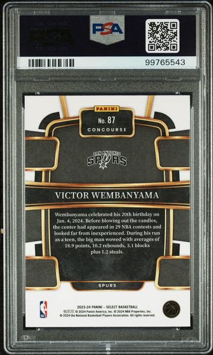 2023 Panini Select Victor Wembanyama Blue #87 PSA 10