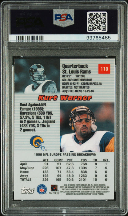 1999 Bowman's Best Kurt Warner #110 PSA 10