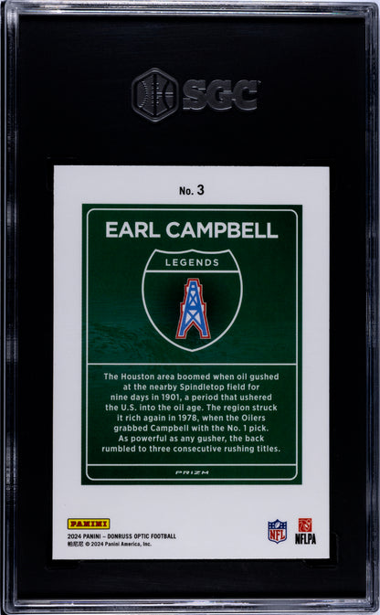 2024 Donruss Optic Earl Campbell Downtown Legends #3 SGC 10