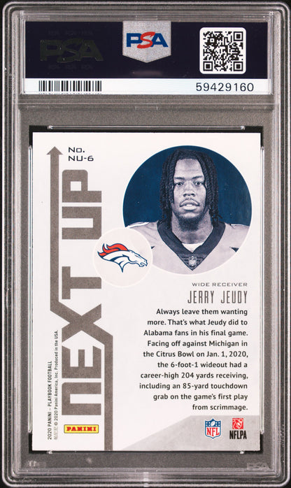 2020 Panini Playbook Next Up Jerry Jeudy #6 PSA 10