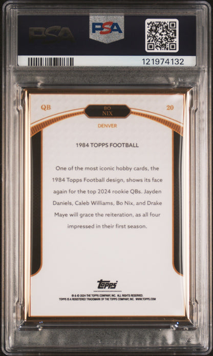 2024 Topps Now Rookie Campaign 1984 Bo Nix Red /5 #20 PSA 10