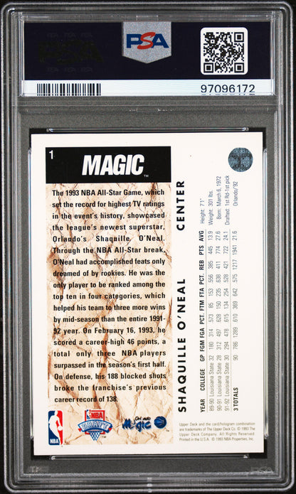 1992 Upper Deck Shaquille O'Neal #1 PSA 7
