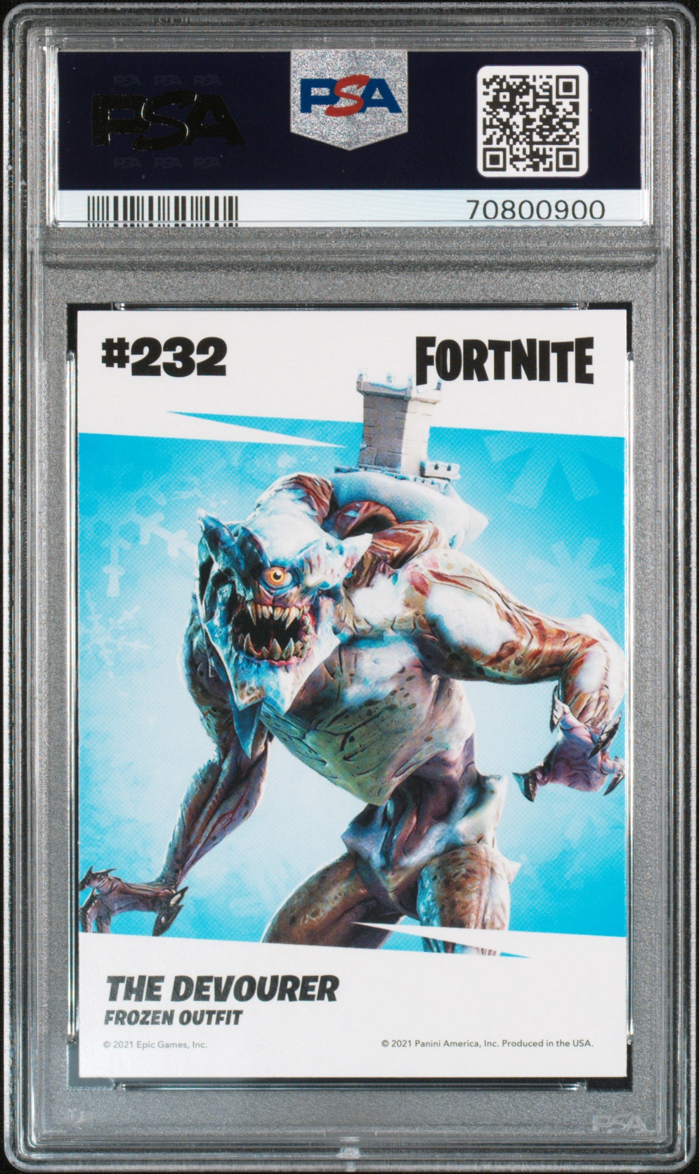 2021 Panini Fortnite The Devourer Cracked Ice #232 PSA 10