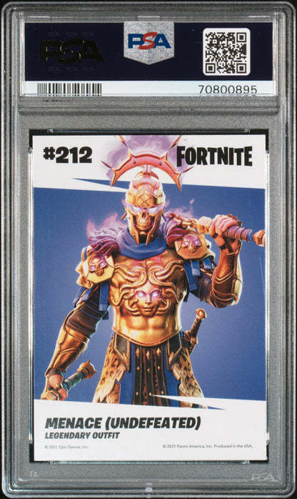 2021 Panini Fortnite Menace Cracked Ice #212 PSA 9