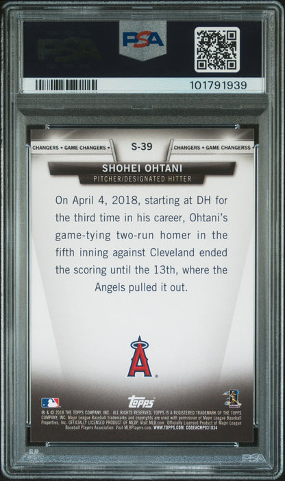 2018 Topps Update Salute Shohei Ohtani #S-39 PSA 9