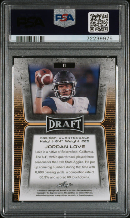 2020 Leaf Draft Jordan Love Gold #11 PSA 10