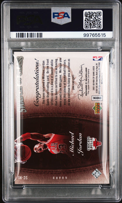 2007 SP Game Used Swatch Of Class Michael Jordan #SC-MJ PSA 9