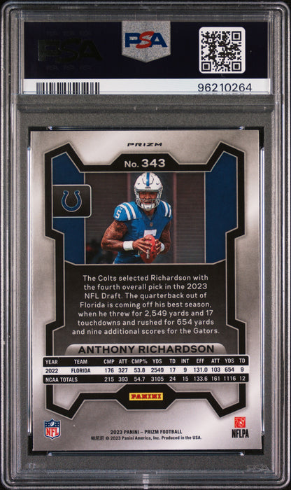 2023 Panini Prizm Anthony Richardson Green #343 PSA 9