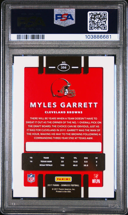 2017 Panini Donruss Myles Garrett #356 PSA 10