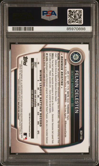 2023 Bowman Mega Box Chrome Felnin Celesten #156 PSA 10