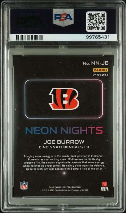 2023 Panini Spectra Neon Nights Joe Burrow #NNJB PSA 10